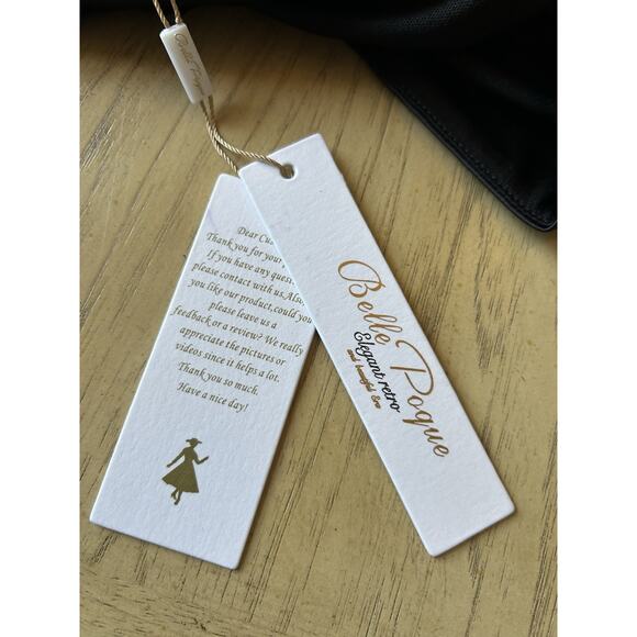 NWT~BELLE POGUE Women's Halter Top L Black Sequins Party Witchy Goth Tank Bling - Picture 9 of 12